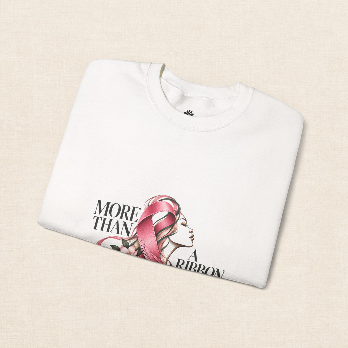 More Than A Ribbon. Space for the Fight. | Breast Cancer Awareness Crewneck Sweatshirt
