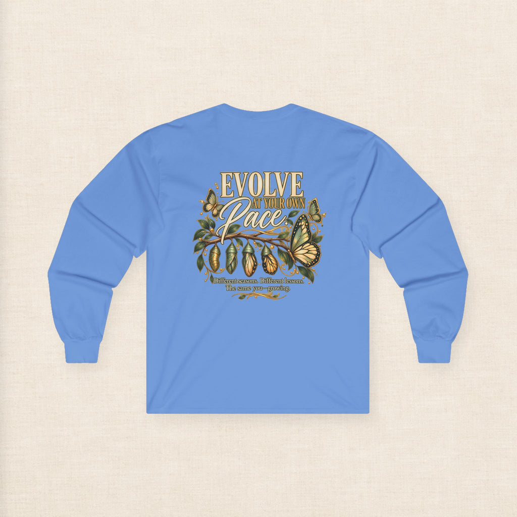 Evolve at Your Own Pace Butterfly Botanical Long Sleeve Tee