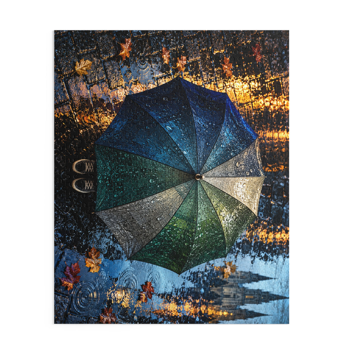 Covered — Rainy Cityscape Jigsaw Puzzle | 252 or 500 Pieces
