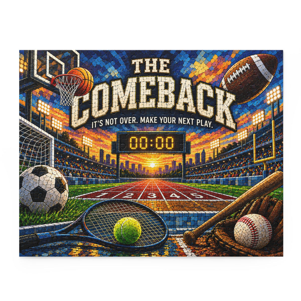 The Comeback Sports Puzzle — Motivational Stadium Jigsaw | 120 or 252 Pieces