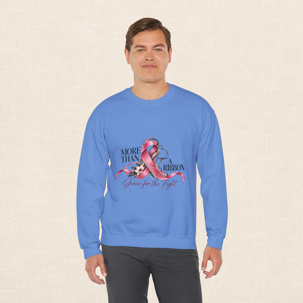 More Than A Ribbon. Space for the Fight. | Breast Cancer Awareness Crewneck Sweatshirt