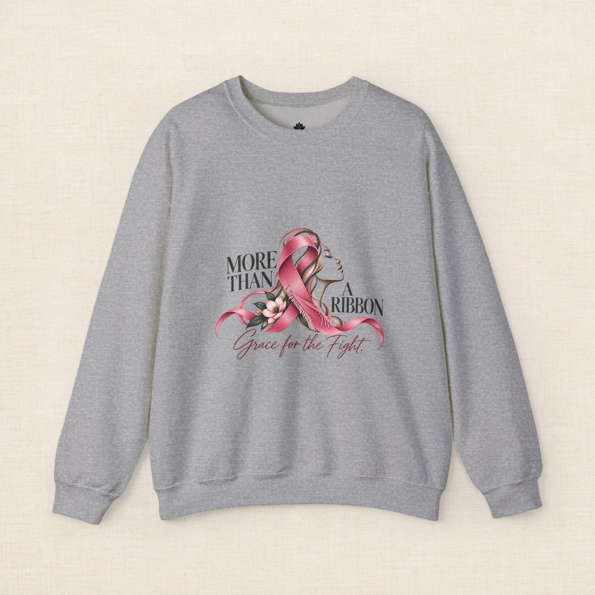 More Than A Ribbon. Space for the Fight. | Breast Cancer Awareness Crewneck Sweatshirt