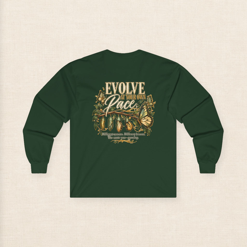 Evolve at Your Own Pace Butterfly Botanical Long Sleeve Tee