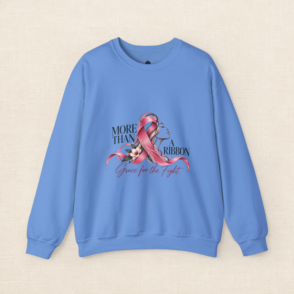 More Than A Ribbon. Space for the Fight. | Breast Cancer Awareness Crewneck Sweatshirt